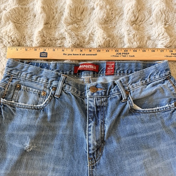 Aeropostale Men's Straight Leg Jeans Light Wash Denim 100% Cotton Size 36x34 - Picture 11 of 14